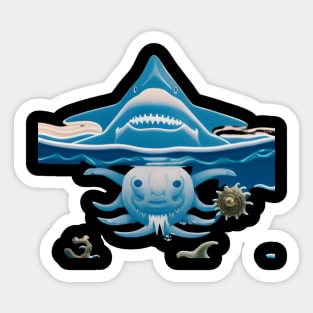 Blue Monster Of The Sea Sticker